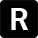 Schwarzes Icon für den Buchstaben „R“